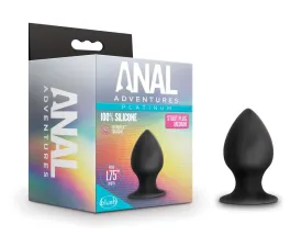 Anal Adventures Platinum By Blush® | Stout Black 3-Inch Anal Plug With Suction Cup Base