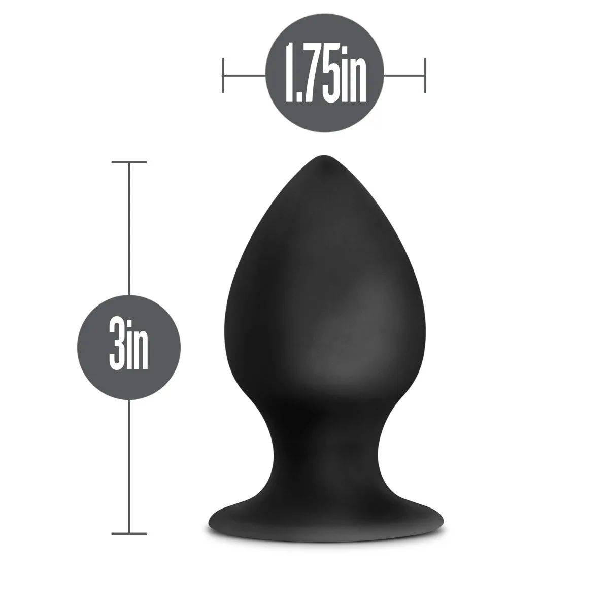 Anal Adventures Platinum By Blush® | Stout Black 3-Inch Anal Plug With Suction Cup Base