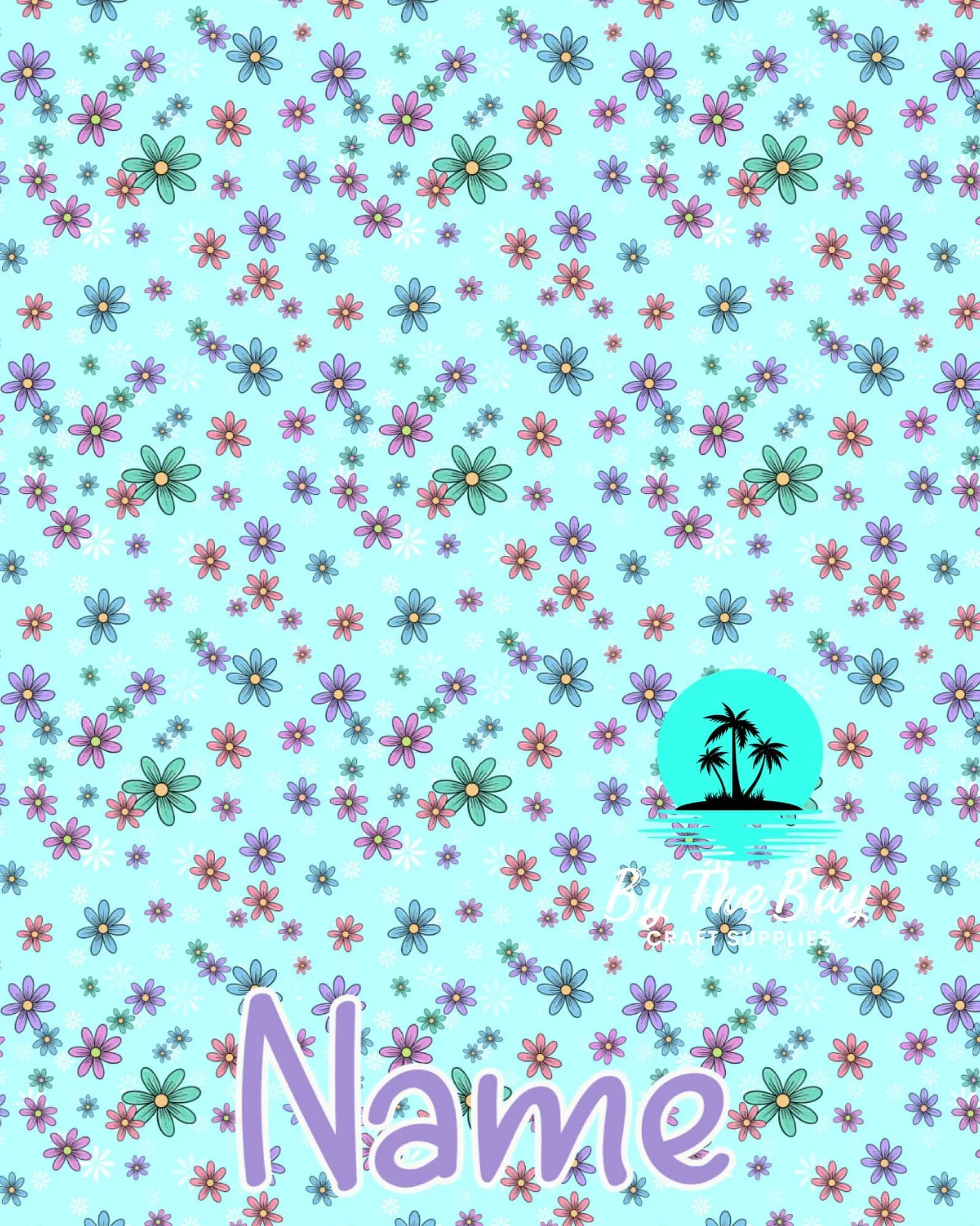 Blue Floral Polar Fleece throw blanket