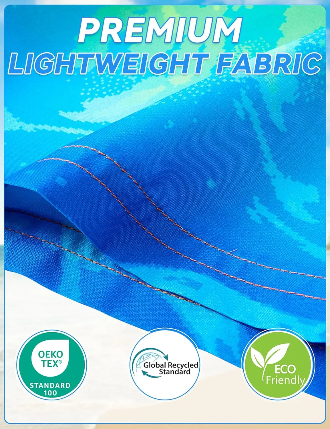 Boys Swim Trunks Quick-Dry w/Ultra Soft Jersey Lining Premium Eco Material UPF 50 