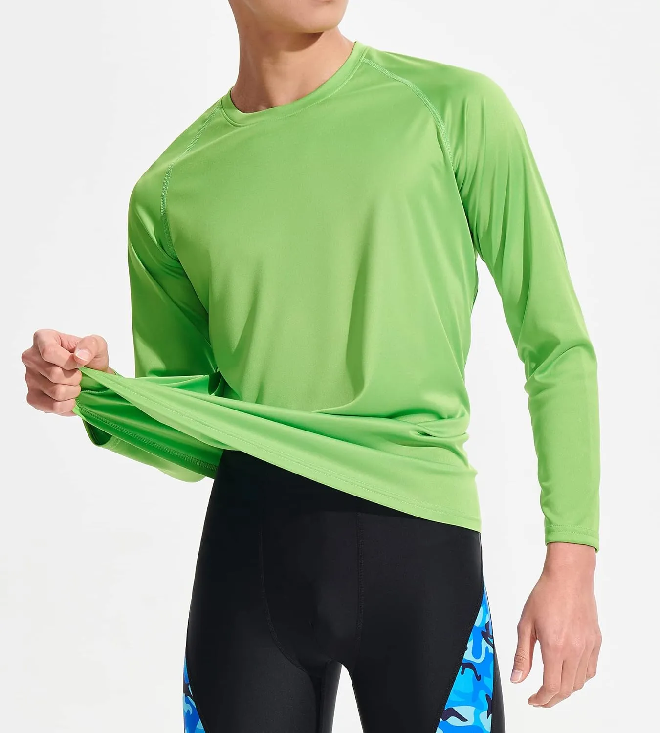 DEVOROPA Boy's UPF 50  Long Sleeve Rash Guard Swim Shirt Quick Dry Lightweight Swimsuit Youth SPF Fishing Hiking Sun Shirts
