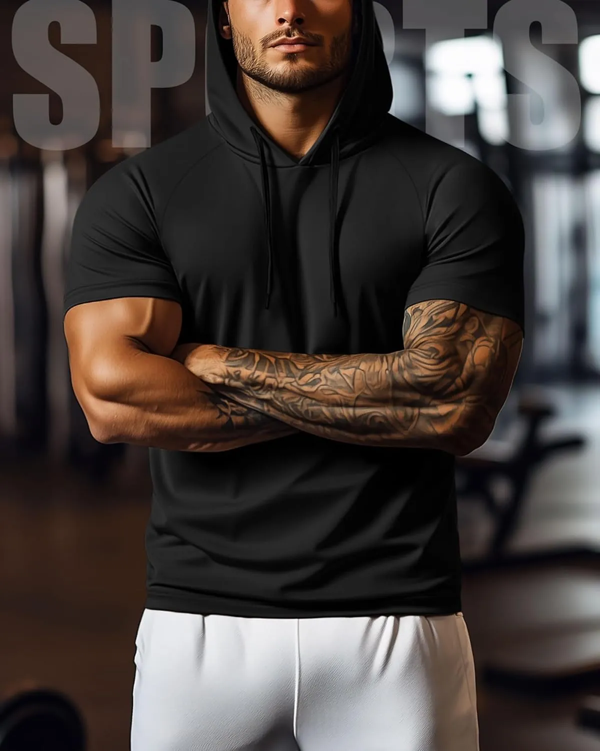 Ficerd 3 Pack Men's Short Sleeve Hoodie Dry Fit Workout Shirts Comfy Running Active Athletic Pullover Sweatshirt