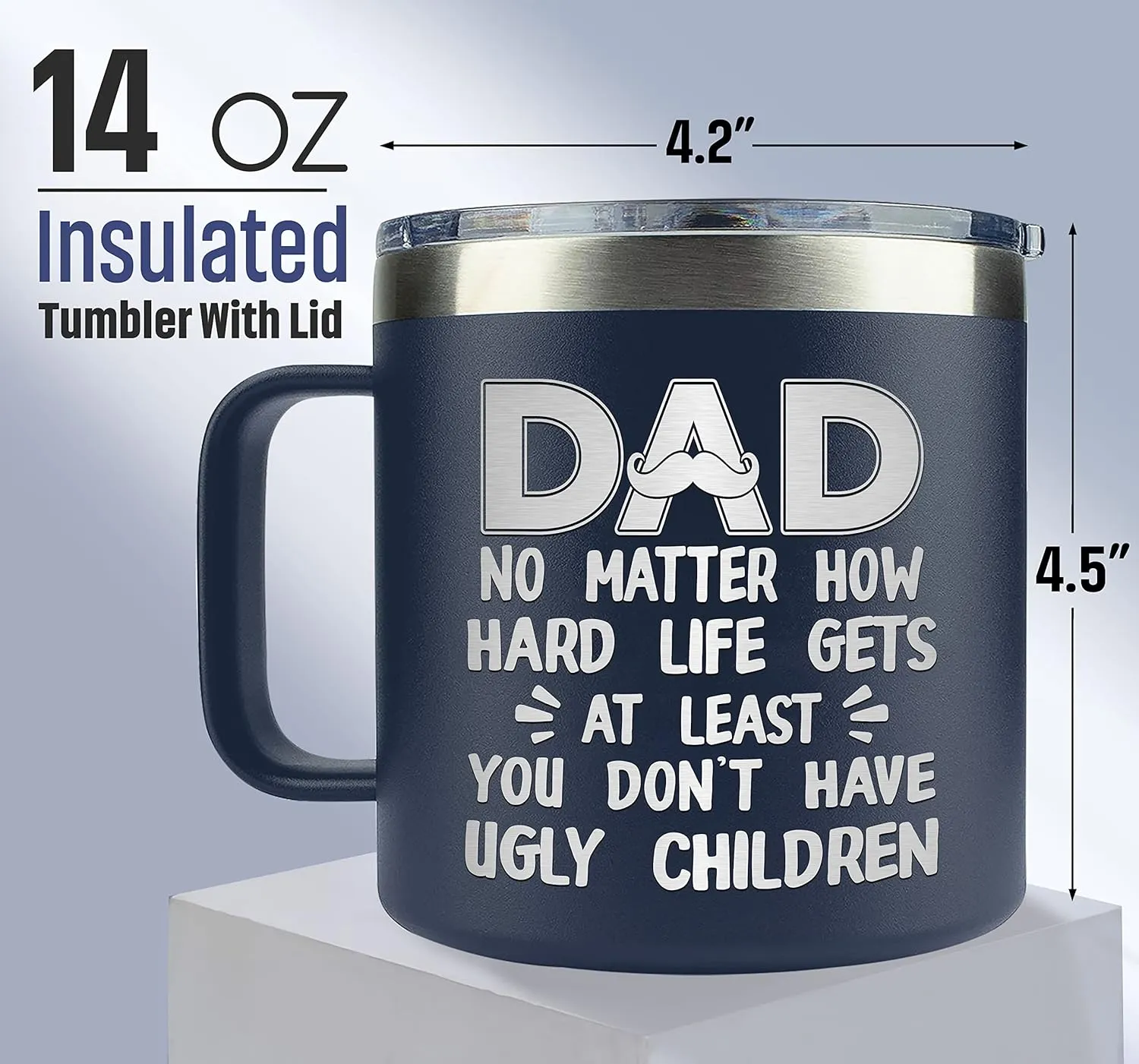 Gifts for Dad from Daughter, Son - Father's Day Gifts for Dad, Men - Dads Birthday Gift Ideas, Happy Birthday gifts for Dads, Fathers - Best Dad Ever Gift, Funny dad Mug, 14 Oz Coffee Mug for dad