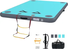 Inflatable Floating Dock for Lake, Floating Platform for Pool Beach Ocean with Rope Ladder, Inflatable Dock with Non-Slip Surface, 6 Inch Thick PVC Construction