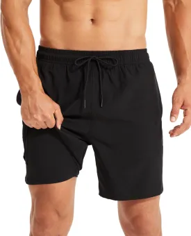 KAIUA SURF Mens Swim Trunks with Compression Liner 7 Inch Inseam Quick Dry Mens Swimming Shorts Bathing Suit