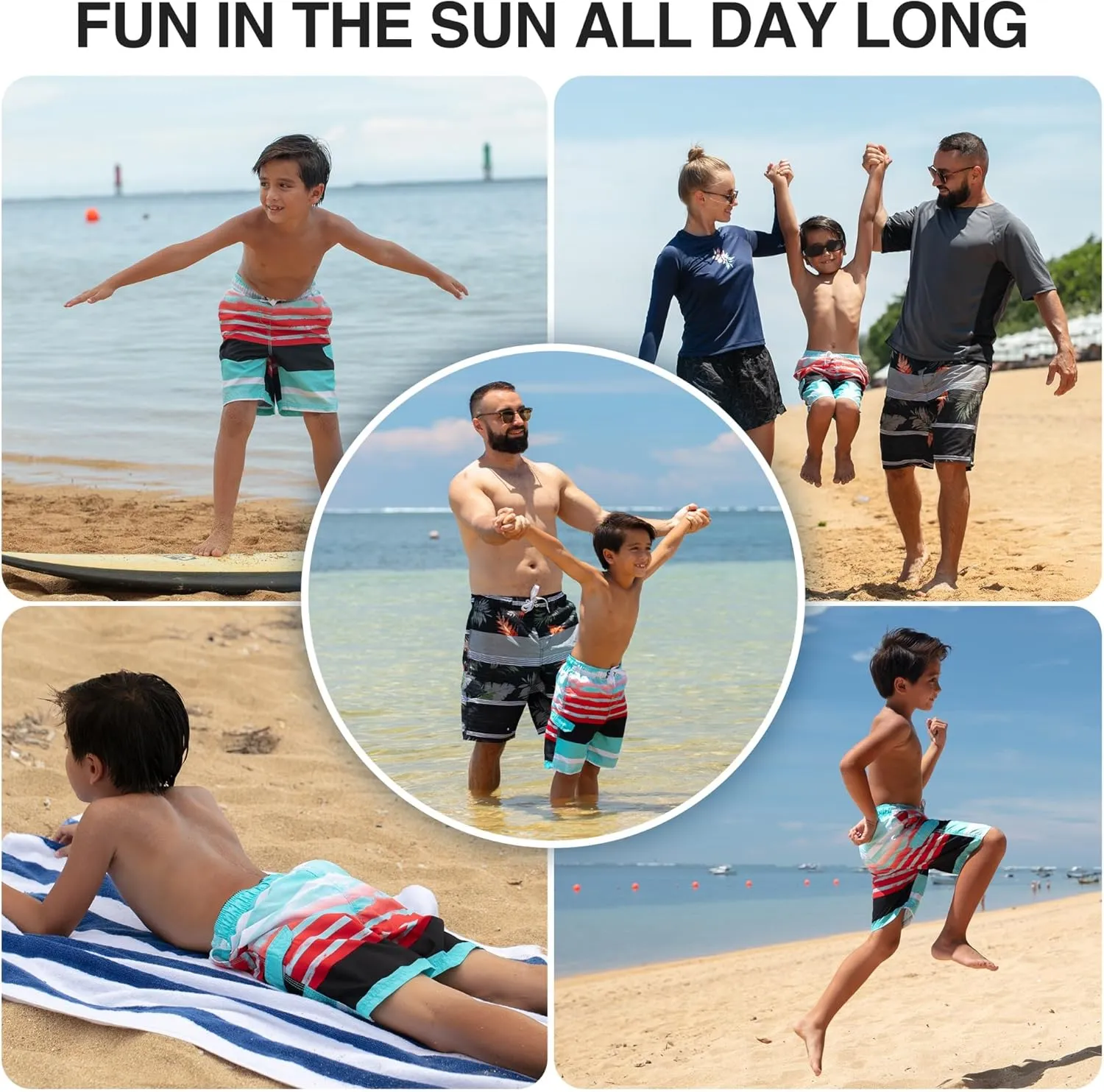 Kanu Surf Boys' Reflection Quick Dry UPF 50  Beach Swim Trunk