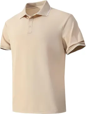 Men's Quick-Dry Active Polo Shirts for Golf & Tennis Short Sleeve Lightweight Tactical Shirt