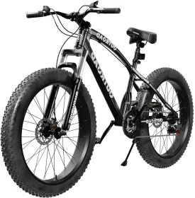 Outroad Fat Tire Mountain Bike with 26 inch Wheels, 21 Speed with High Carbon Steel Frame, Double Disc Brake and Front Suspension Anti-Slip Bikes