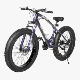 Outroad Fat Tire Mountain Bike with 26 inch Wheels, 21 Speed with High Carbon Steel Frame, Double Disc Brake and Front Suspension Anti-Slip Bikes