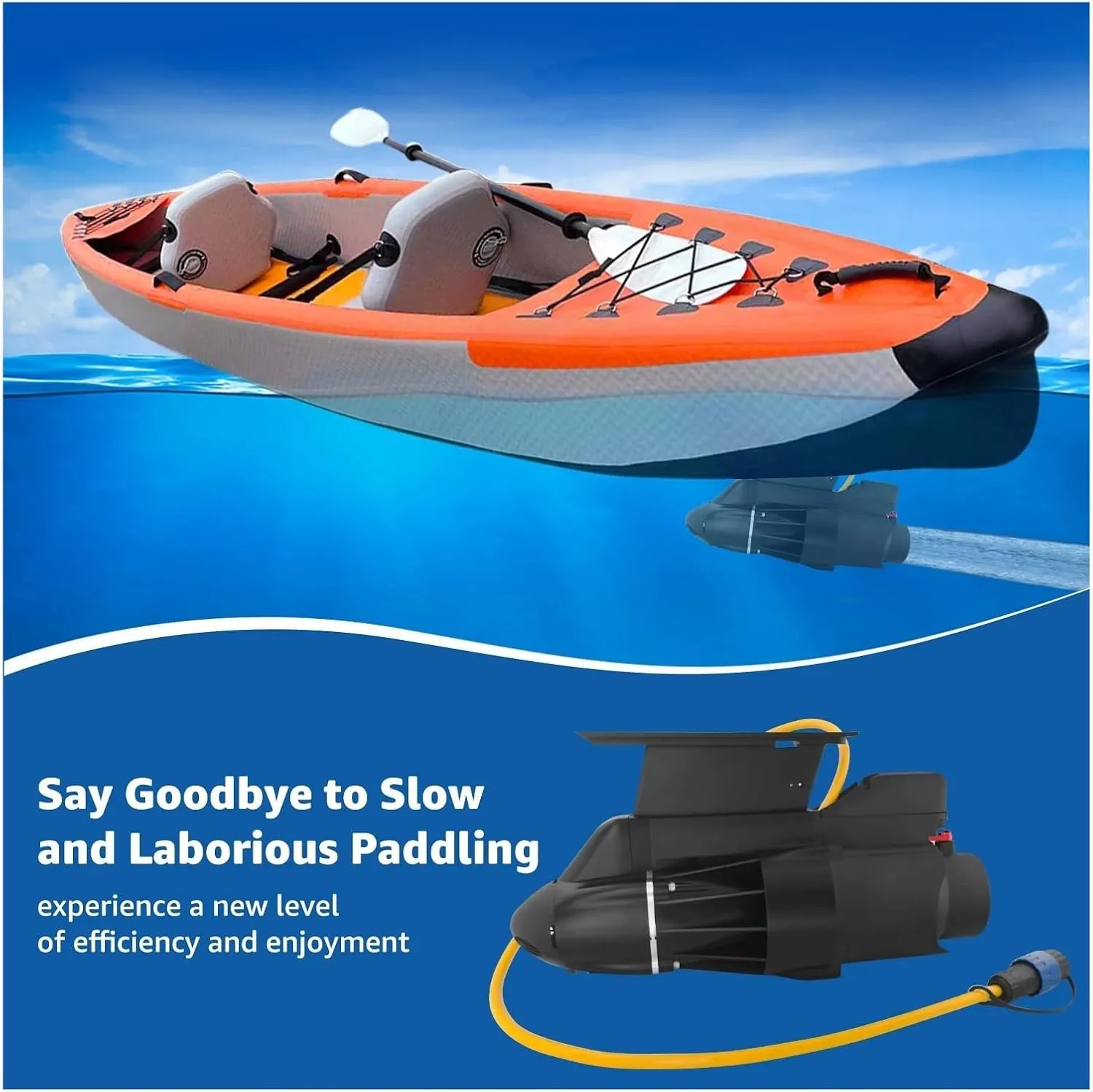 Power Fin Electric Brushless Motor Inflatable Boat Propeller Underwater Thruster for Sup Paddle Board Inflatable Fishing Kayak for Inflatable,Paddle Boards,Fishing Boats