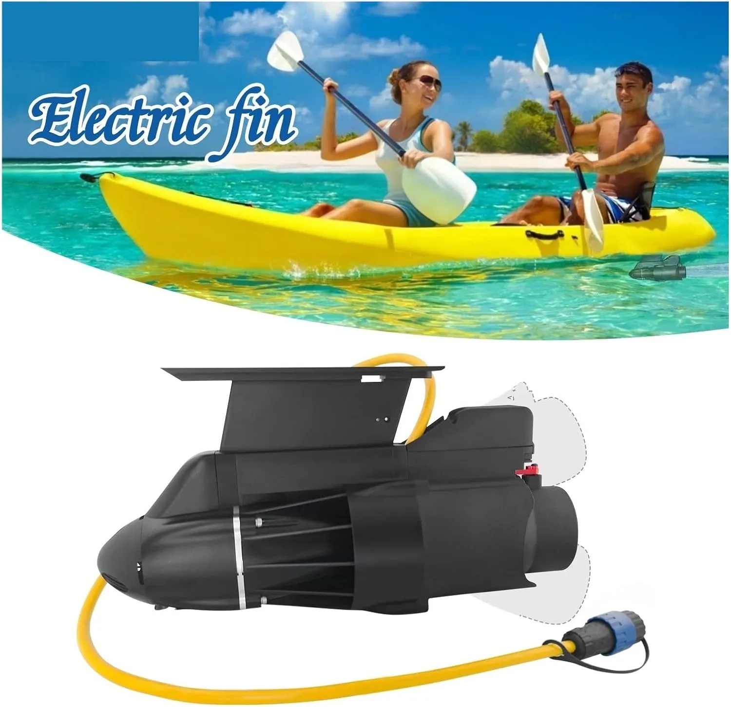 Power Fin Electric Brushless Motor Inflatable Boat Propeller Underwater Thruster for Sup Paddle Board Inflatable Fishing Kayak for Inflatable,Paddle Boards,Fishing Boats