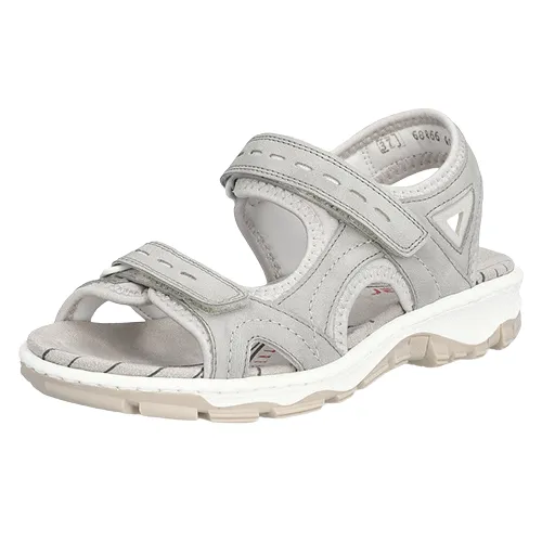 Rieker Ladies Trekking  Sandals - 68866 -Beige/Grey