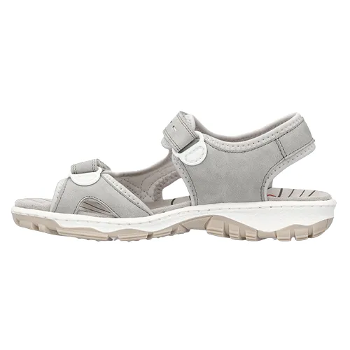 Rieker Ladies Trekking  Sandals - 68866 -Beige/Grey