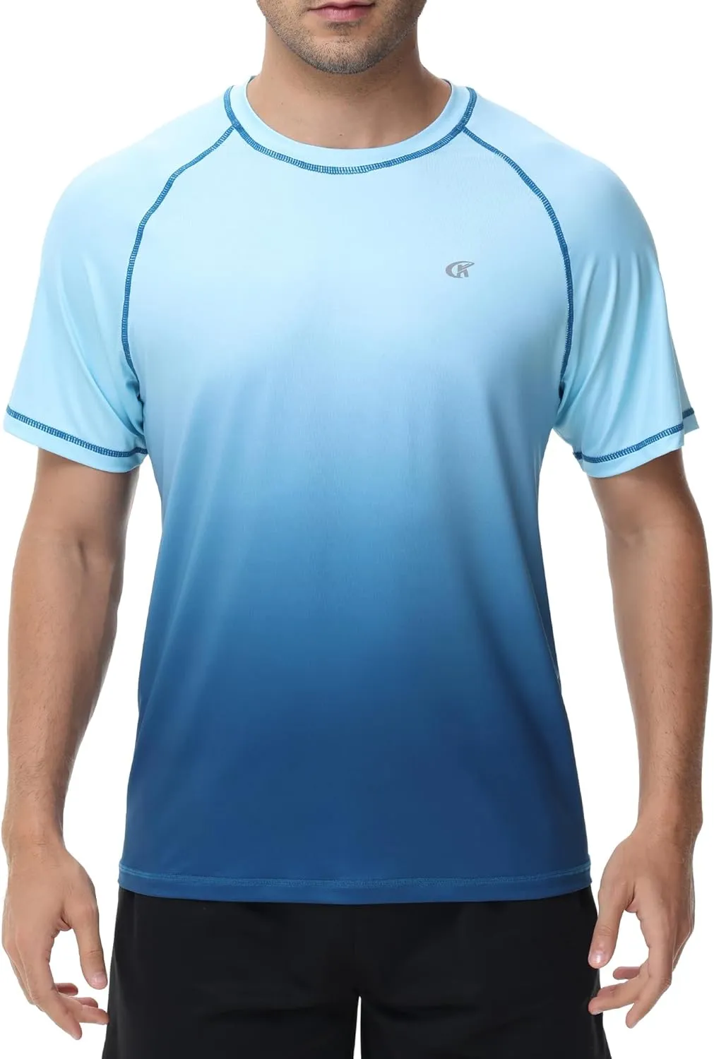 Satankud Men's UPF 50  Rash Guard Swim Shirts Short/Long Sleeve Sun Protection Summer Beach Hawaiian T-Shirt