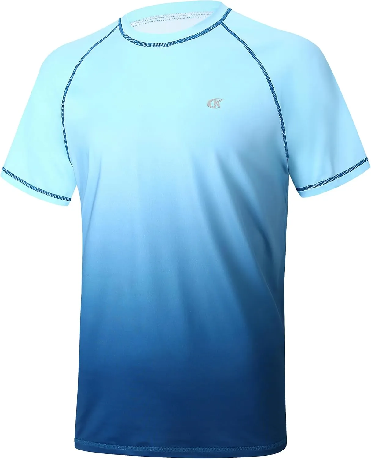 Satankud Men's UPF 50  Rash Guard Swim Shirts Short/Long Sleeve Sun Protection Summer Beach Hawaiian T-Shirt