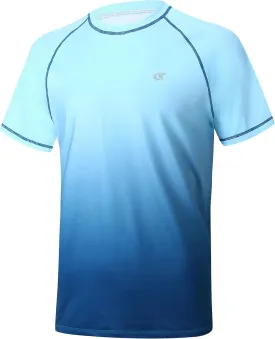 Satankud Men's UPF 50  Rash Guard Swim Shirts Short/Long Sleeve Sun Protection Summer Beach Hawaiian T-Shirt