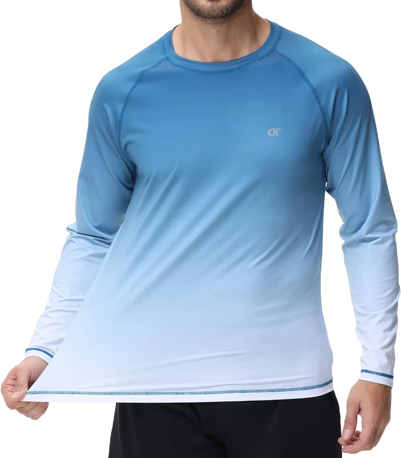 Satankud Men's UPF 50  Rash Guard Swim Shirts Short/Long Sleeve Sun Protection Summer Beach Hawaiian T-Shirt