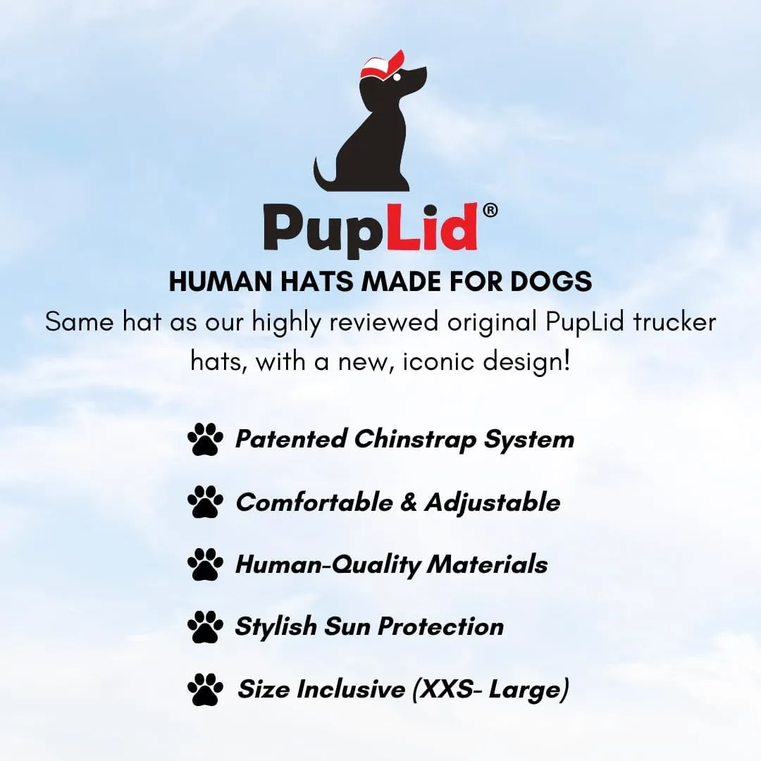 Sunset Collection, PupLid Trucker Hats for Dogs (Small) Premium Stylish Sun Protection for The Modern Dog - Adjustable for Secure Comfortable Fit on Active Dogs (Blue, All-Terrain)
