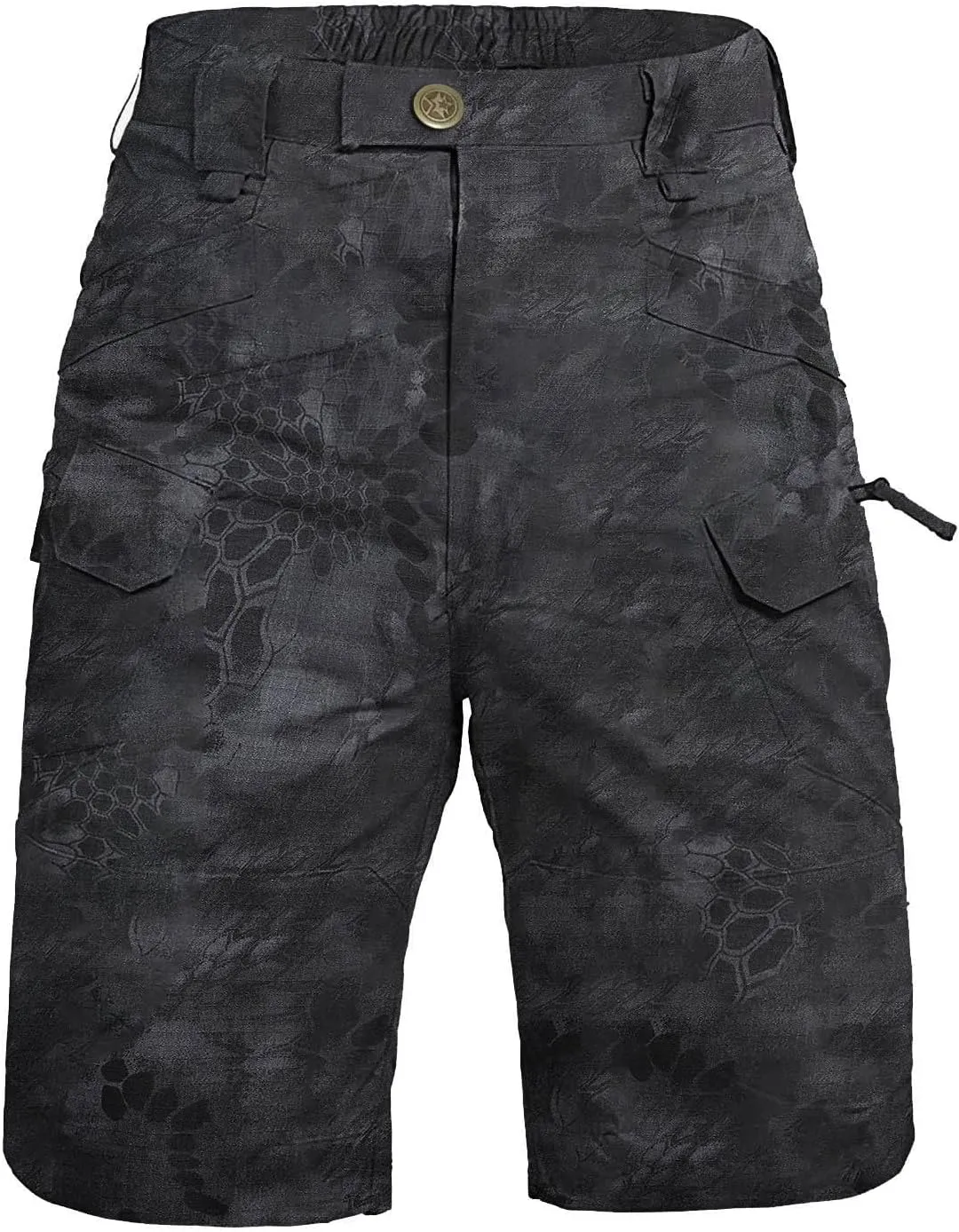 Tactical Cargo Shorts for Men Stretch Waist Waterproof Relaxed Fit Work Shorts Lightweight Hiking Short with Pockets