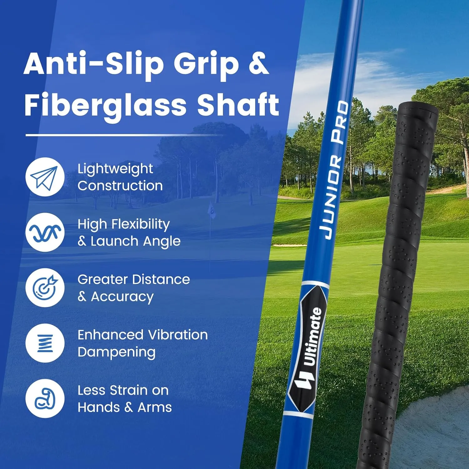 Tangkula Junior Golf Club Set for Children Right Hand, Includes #3 Fairway Wood & #7/#9 Irons, Putter, Head Cover & Rain Hood, Golf Stand Bag, Perfect for Children, Kids