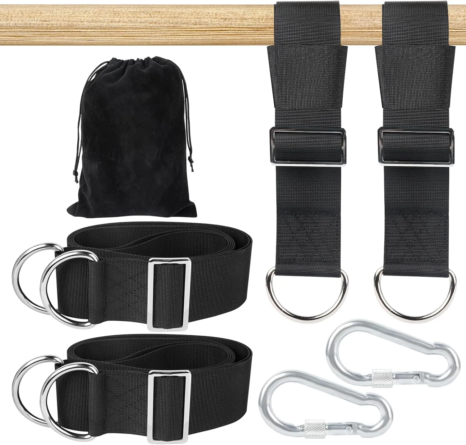 Tree Swing Straps and Tree Swing Hanging Straps (2 Pack) - Adjustable 6FT,Suit for Hammock Straps,Tire Swing and Hammock Tree StrapsSupports a Whopping 2000 lbs