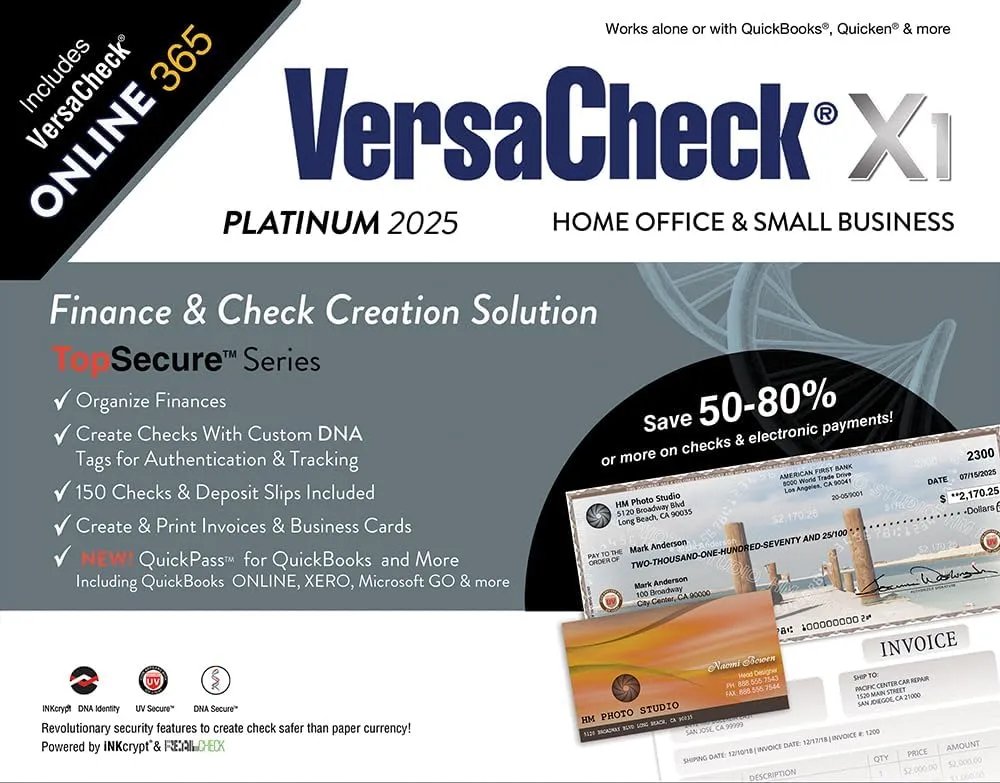 VersaCheck X1 Platinum 2025 (Download)   VersaCheck ONLINE Platinum 1yr Sub Bundle [PC Download]