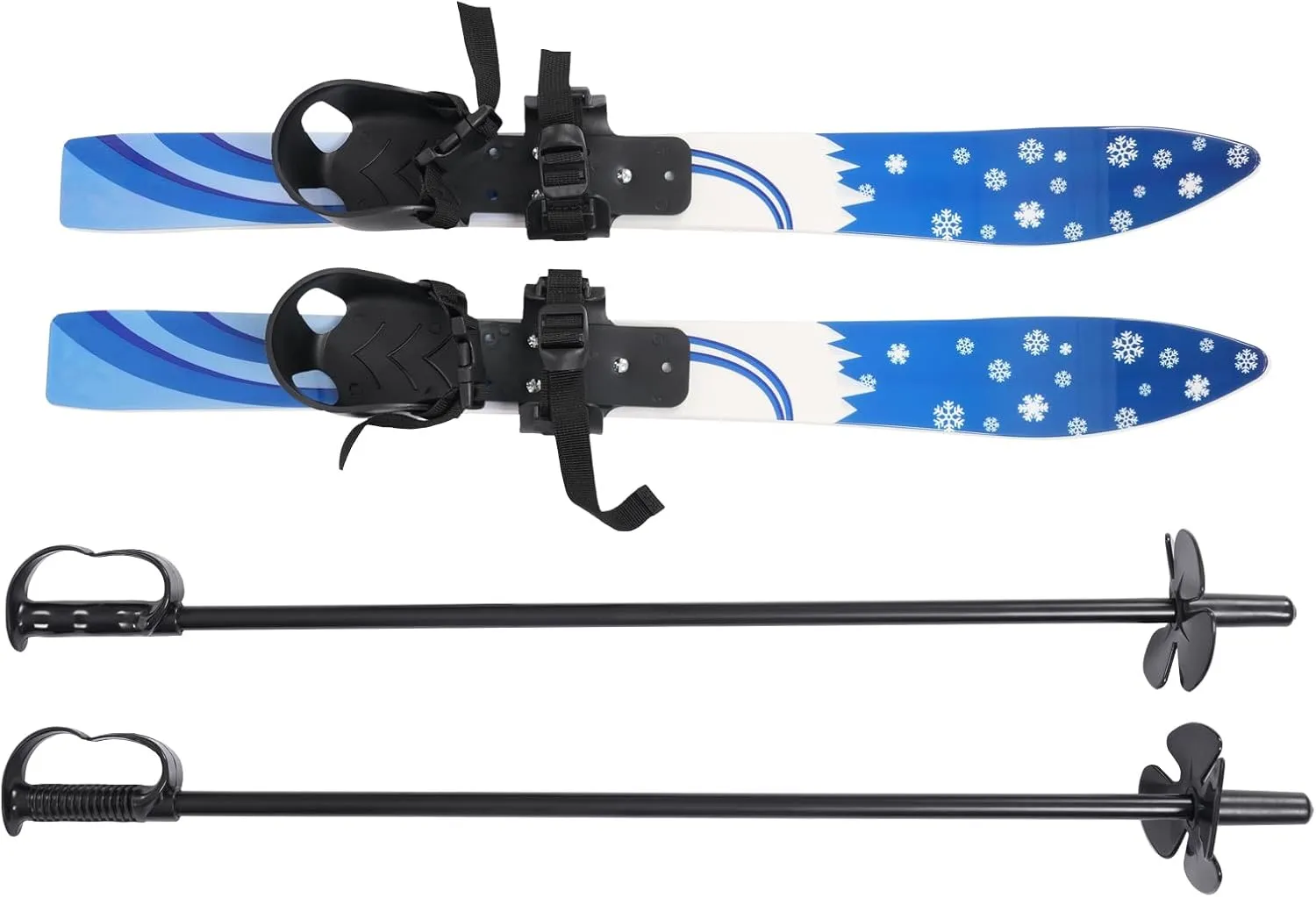 Winter Sports Skiing Boards and Poles Kit, Kids Beginner Snow Skis Country Backyard ski Set Kids Lightweight Sturdy Skiing Equipment